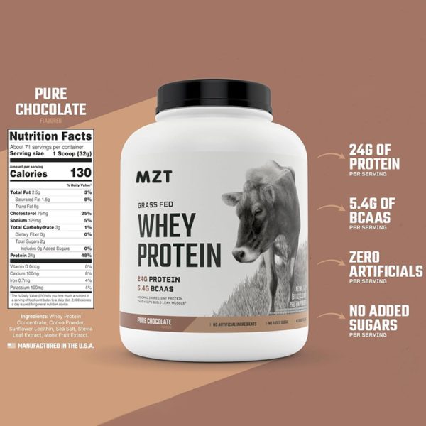 Grass Fed Whey Protein Powder, No Artificials, 24G of Protein, 1LB - Image 2