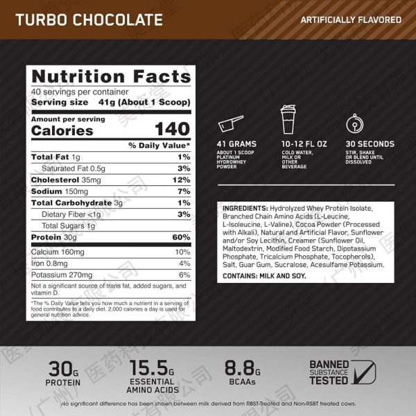 Platinum Hydrowhey Protein Powder, 100% Hydrolyzed Whey Protein Isolate Powder, Flavor: Turbo Chocolate, 40 Servings, 3.61 Pounds (Packaging May Vary) - Image 2